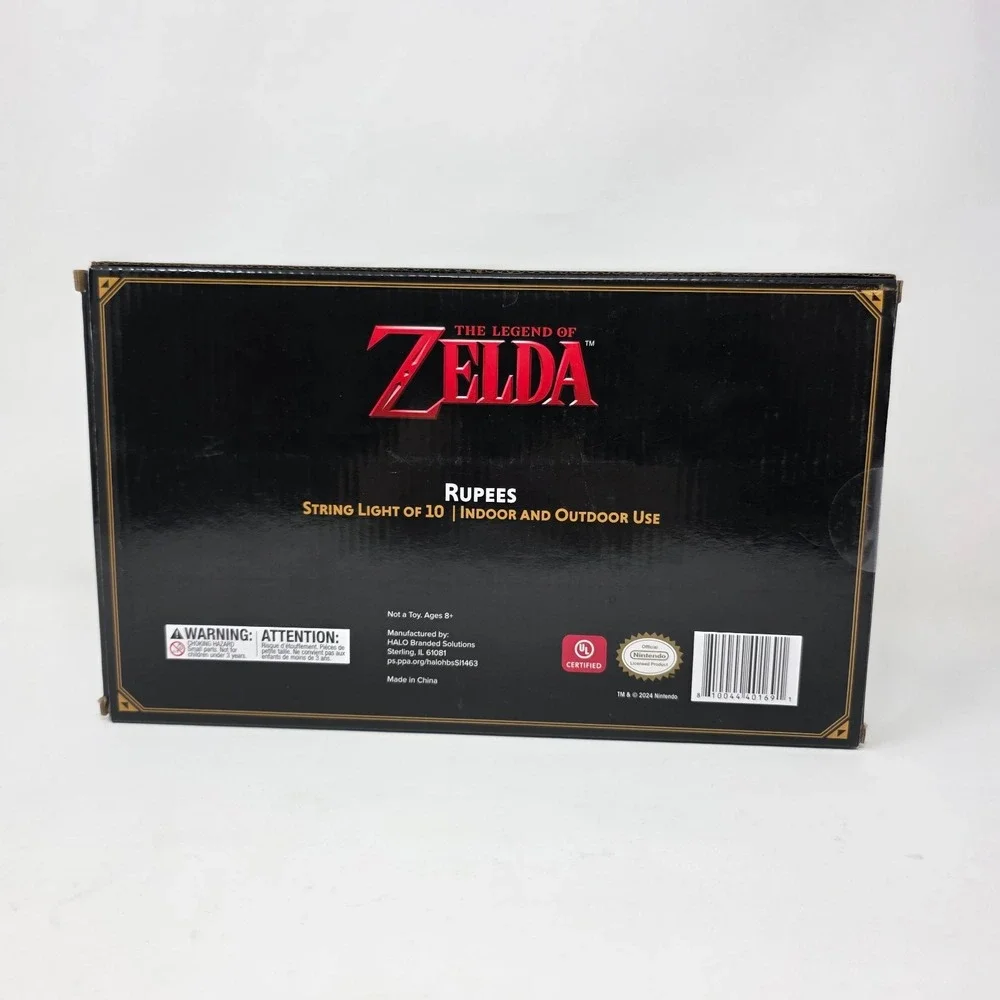 The Legend of Zelda 10 Rupee String Lights 8.5ft Red Green Blue Indoor Outdoor‎